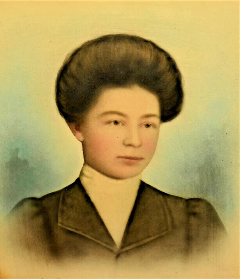 古董原版19世纪雕像肖像绘画和镀金花卉雕刻框架 — 第 2/4 张图片