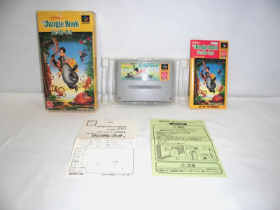 SNES -- The Jungle Book -- DISNEY'S. Boxed. Super famicom. Japan game. 14247-2