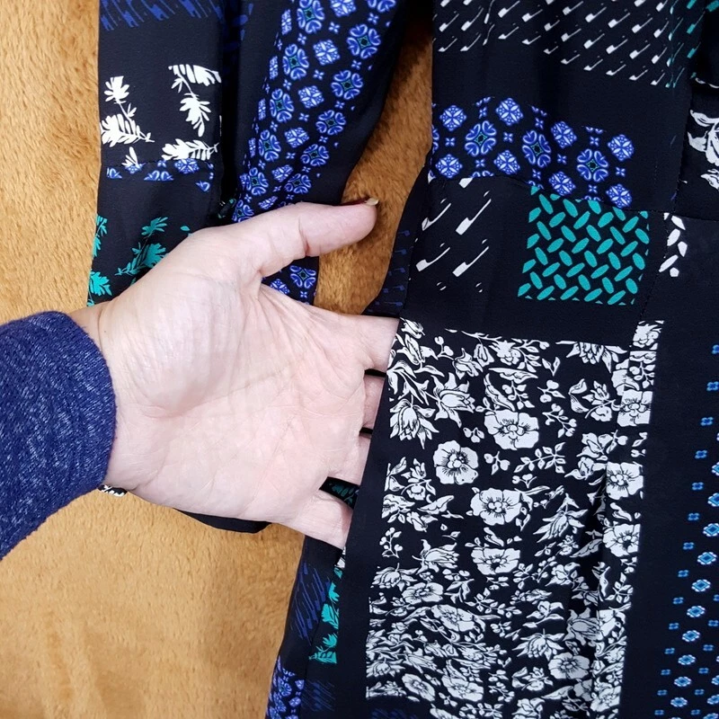 Vestido DEREK LAM 10 CROSBY Fit Acampanado Mujer Talla 4 Azul 100% Seda $495 Foto 4 de 4