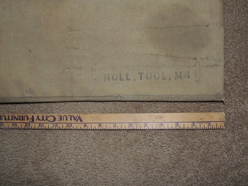 VINTAGE M4 outil en toile verte militaire enroulement, 18" X 29", 19 COMPARTIMENTS - Photo 6/9