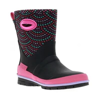 Western Chief Kid's Mod Dot Neoprene Waterproof Snow Boots Black Size 12  NEW