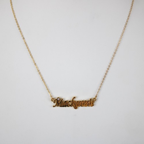 MACKENZIE NEW Name Goldtone Rhinestone Accent 14.5"w4.5" Multi Ring Ext Necklace - Picture 6 of 12