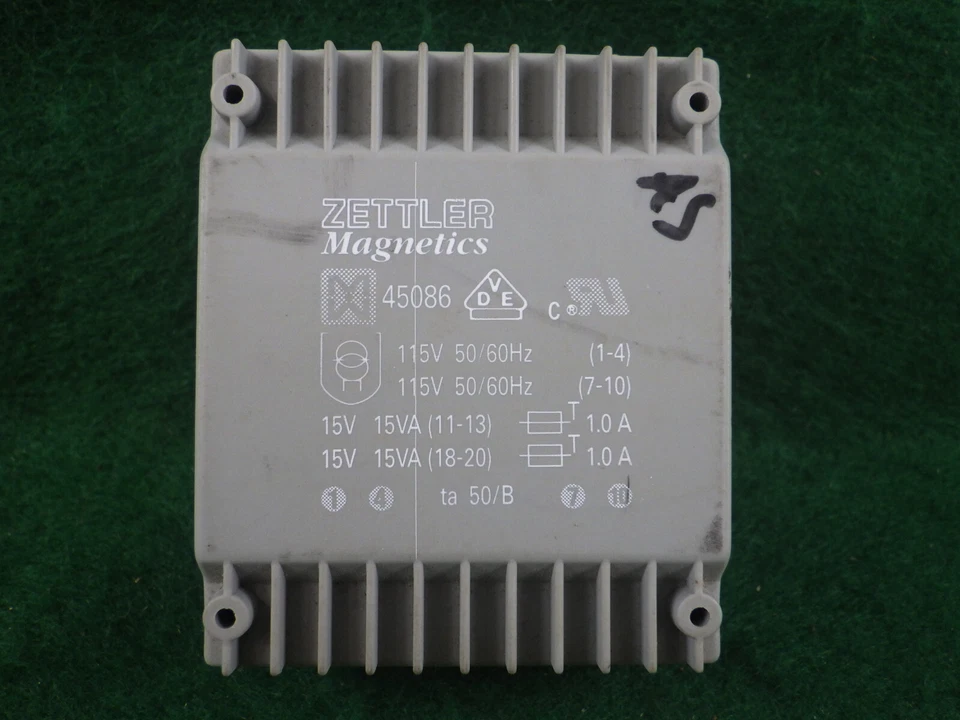 Zettler Magnetics 8 pin enclosed transformer used/tested 115V,15V 15VA #45086 - Image 4 of 4