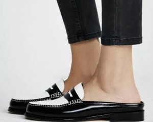 black and white weejuns