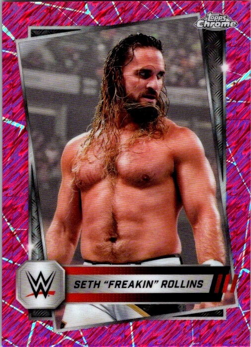2025 Topps Chrome WWE Pink Shimmer Refractor #5 Seth "Freakin" Rollins Card
