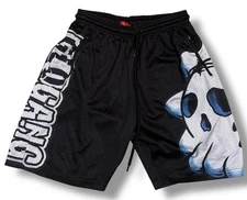 GloGang Sun Skull Men's Mesh Shorts Glo Gang Chief Keef Size XL Hip Hop Rare Rap