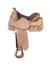 Silver Royal Western Saddle Training Smooth Horn D Rings 16 Tan SR198