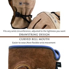 Leather Work Gloves for Men or Women. Large Glove for Gardening, Tig/Mig Welding