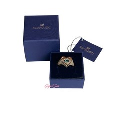 Anillo Swarovski Diosa de la Suerte Corazón Evil Eye Tono Dorado Talla 58 EUR / 8 EE. UU.
