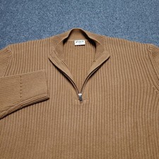 Pact Sweater Mens Large Camel High Country Knit Quarter Zip Pullover Heavyweight