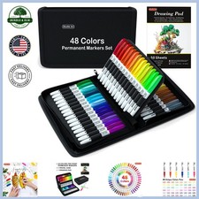 Permanent Markers in 48 Colors, Waterproof and Quick-Drying Ink for All Surfaces