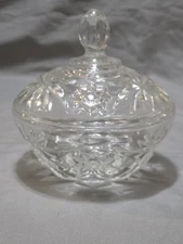 Vintage Anchor Hocking Easly American Precut Covered Candy Dish "Star Of David"