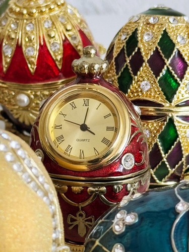 Sammlung Schmuck Eier Fabergé Art mit echten Swarovski Steinen 30 Stück TOP !! - Bild 11 von 19