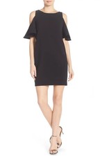 Chelsea28 Womens  'Peek-A-Boo' Cold Shoulder Shift Dress Black $139 Small