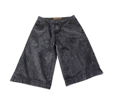 VTG South Pole Black Denim Shorts Baggy Street Wear Hip Hop Y2K Men's 40