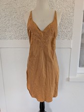 Victoria's Secret Gold Label Vintage Embroidered 100 Silk Slip Size M