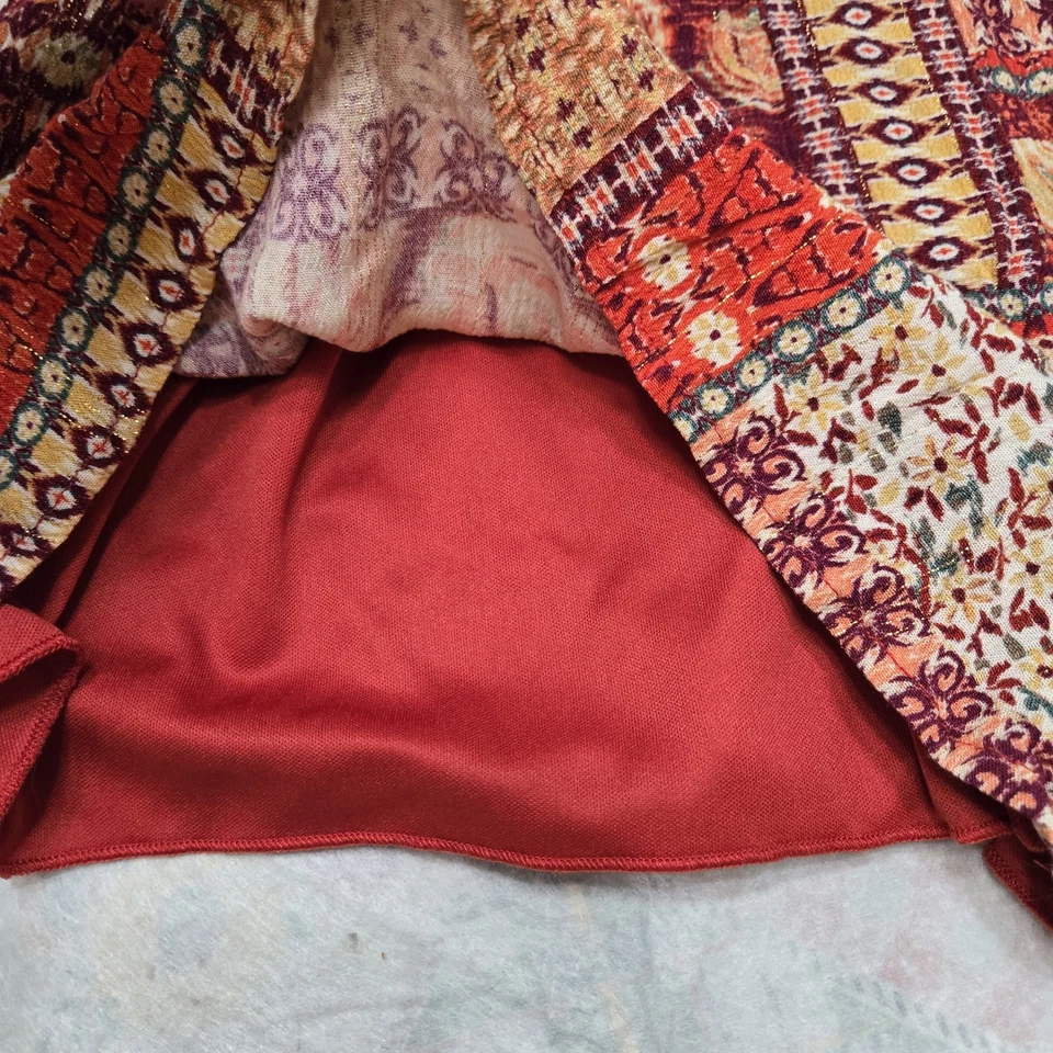 NUEVO CON ETIQUETAS Moda Nova Multicolor Rust Pantalones Cortos Mameluco Cintura 21" 130 Foto 3 de 4