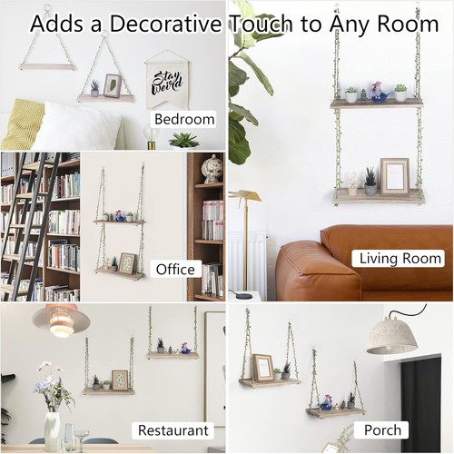 Hanging Shelves for Indoor Wall and Window - Floating Wall Shelves for Plant ...