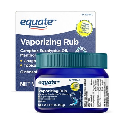 2 Pack Equate Vaporizing Rub Ointment, 1.76 oz Campare to Vicks Vaporub