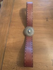 Women  s Fossil Belt Size Medium Brown Belt Concho Buckle With Stones