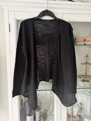 Calliope Wasserfall  Strickjacke Schwarz Gr M Damen