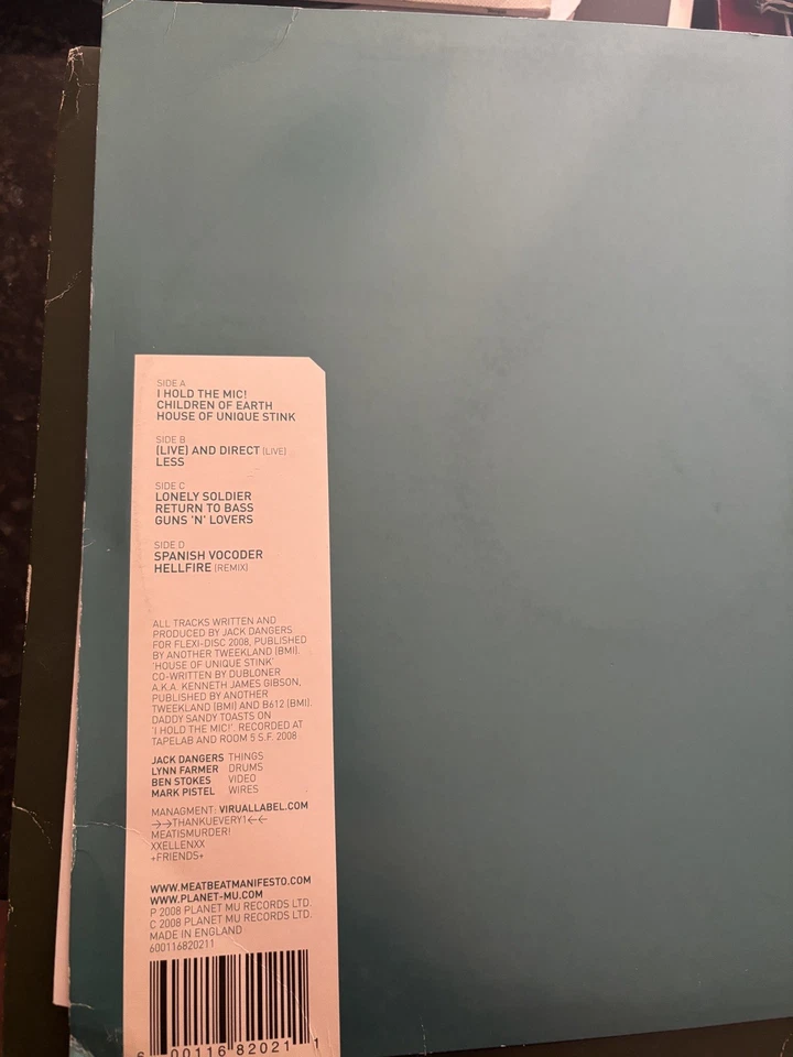Used Meat Beat Manifesto Autoimmune Vinyl Record with Wear & Tape Marks Foto 2 de 4