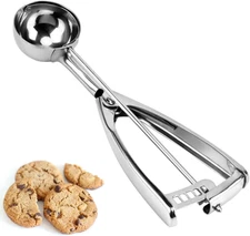 Stainless Steel Ice Cream Scoop 2Tbsp 1Oz Cookie Dough Scooper with Trigger