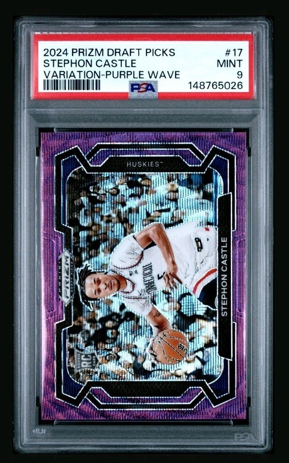 2024 Prizm Draft Picks Stephon Castle Purple Wave Image Variation #17 PSA 9 Mint