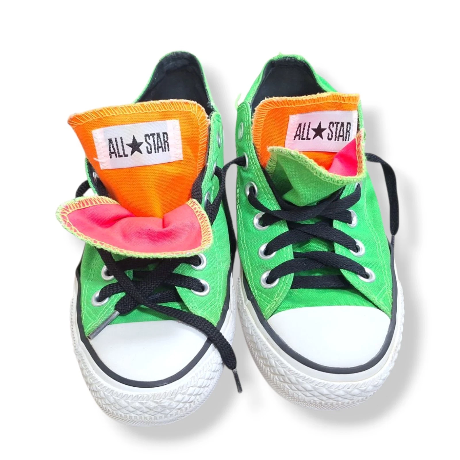 Scarpe Converse All Star uomo 5 donna 7 Chuck Taylor sneakers verde fluo 107211F