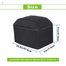 Winch Cover,Heavy Duty UV-resistant Waterproof Winch Protective Cover with Dr...