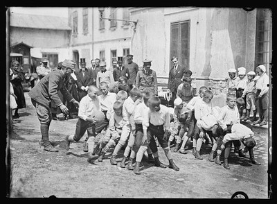 Bucharest Romania Queen Marie 1920 Orphans Medicine Ball Game Industrial School