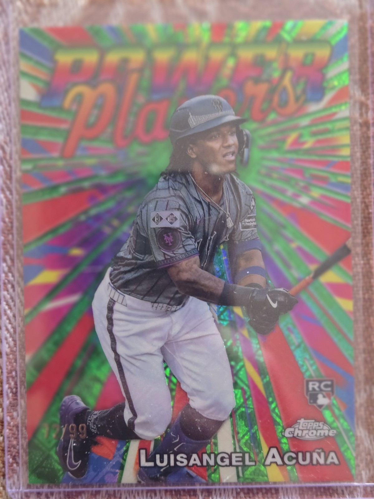 2025 Topps Chrome - Power Players Luisangel Acuna #PP-24 Green Refractor /99