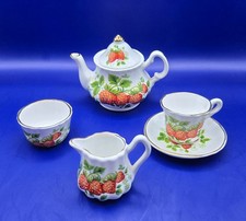 Vintage Southfields Fine Bone China Mini Strawberry Tea Set  Made In England  