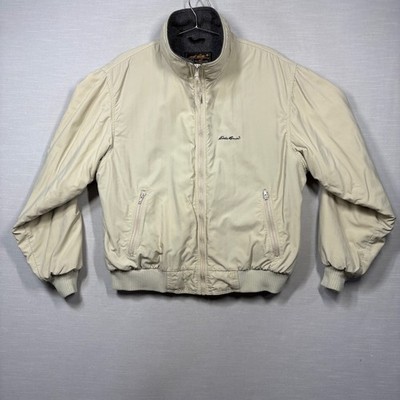Vintage Eddie Bauer Windfoil Jacket Mens XL Beige Nylon Fleece