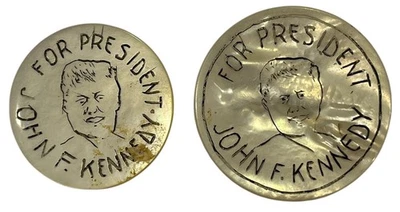 Insignes John F. Kennedy Fot President 2 broches faits à la main en pierre de... - Photo 1/2