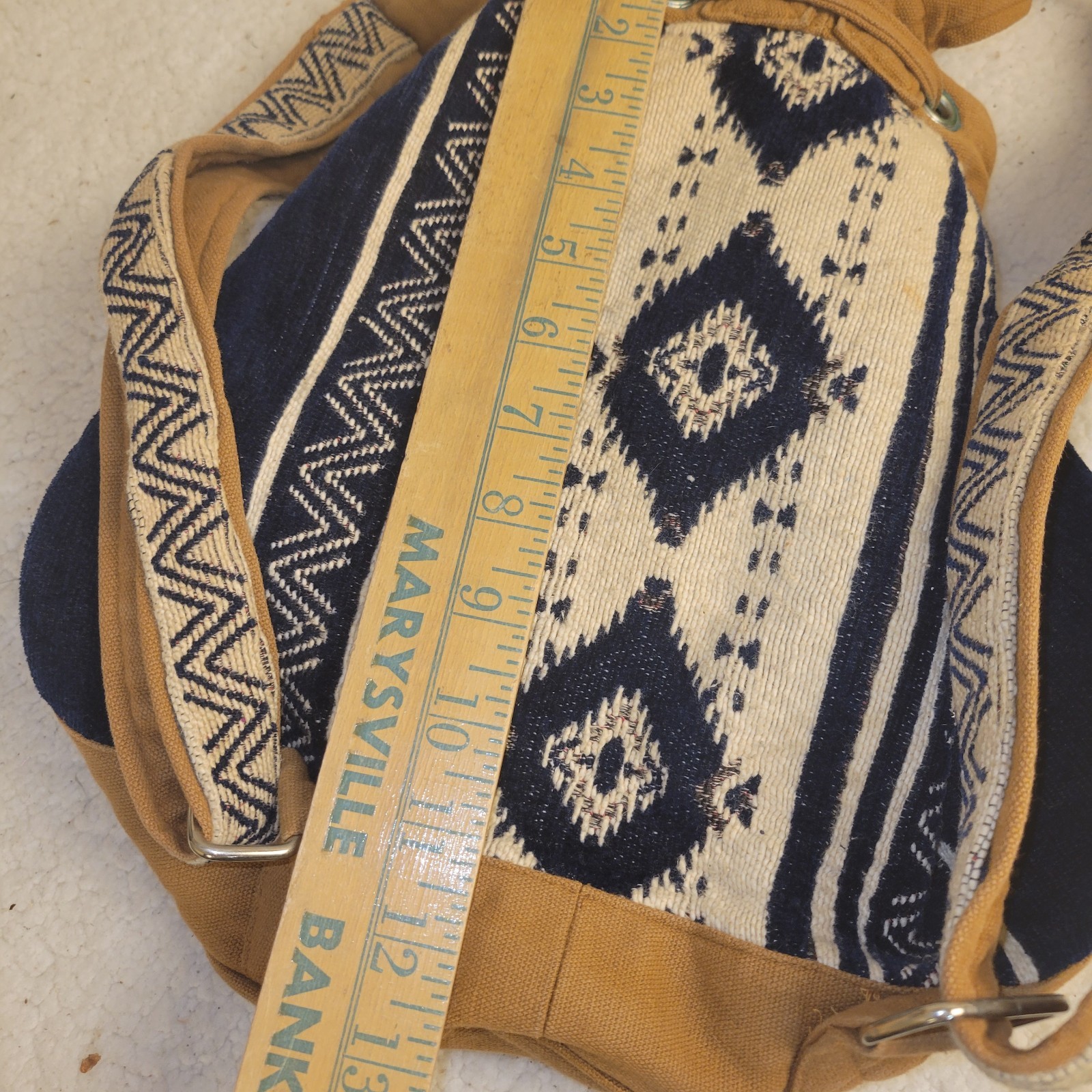 World Market Canvas Drawstring Backpack Tribal Bo… - image 6