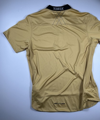 Xebex Cycling Jersey Mens Large 1/4 Zip Limited Edition Gold Black Pockets - Picture 13 of 18
