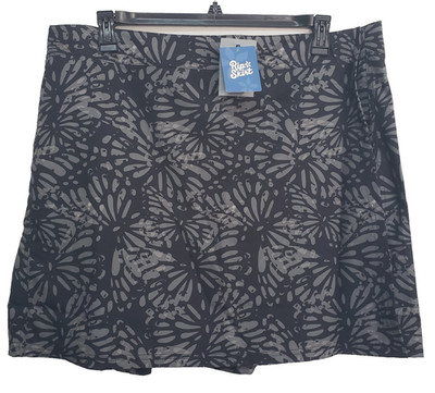 RipSkirt Hawaii Womens XXL Wrap Skirt Length 2 Black Gray Swim Cover Up NEW