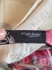 VTG Billabong Cream Denim Highlivin Shorts Y2K Skate Beach Sz 32 Plaid Inside  — photo 8