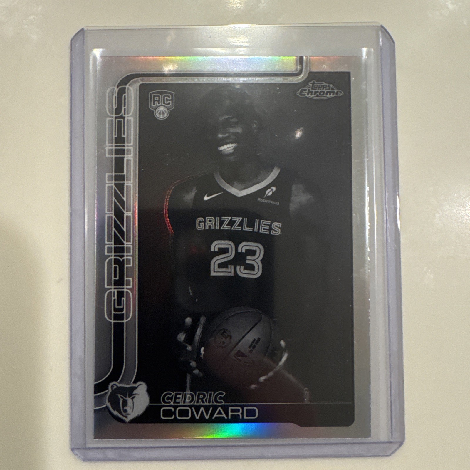 2025-26 Topps Chrome CEDRIC COWARD ROOKIE NEGATIVE REFRACTOR #261 Grizzlies RC