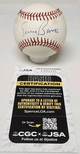 Ernie Banks Signed Rawlings Official National League Baseball JSA COA CUBS A8