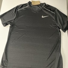 Nike Men  s Dri Fit Miler Running Shirt AJ7565-010 Black -Reflective