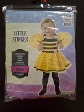 Little Stinger Halloween Bee Costume 12-24 Months 2 Piece Costume Dress, Wings