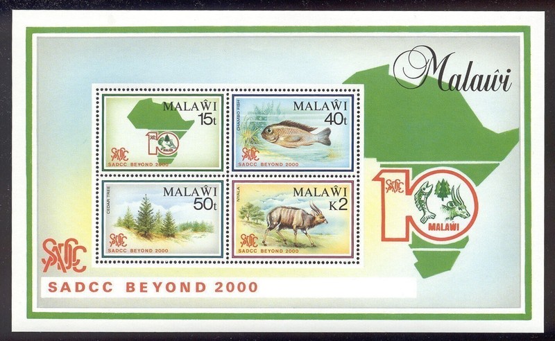 Malawi - 1990 MNH souvenir sheet of 4 - SADCC 10th anniv. - 573a c.v. 16.00