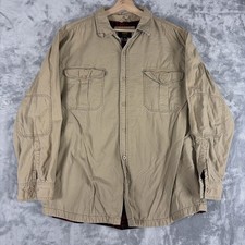Lee Flannel Lined Shirt Jacket Shacket 100 Cotton Shell Size XL Tan