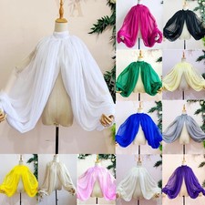 Chiffon Wedding Cloaks Puffy Sleeves Jacket Short Bridal Bolero Shawl High Neck