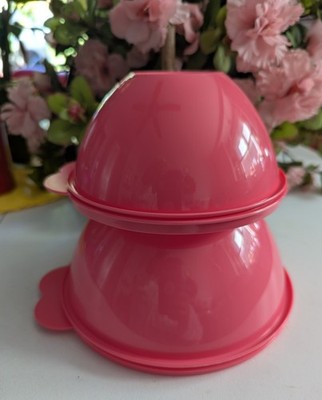 Tupperware NEW Classic Wonderlier Bowl Nesting  Seal Airtight Set of 2 Pink