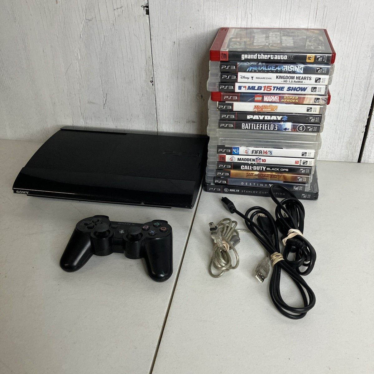 PlayStation3 、PS3 Sony Playstation 3 PS3 Super Slim 4001B Console 16 Games GTA