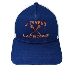 3 Rivers Lacrosse Snapback Mesh Back Trucker Hat Blue One Size New Era