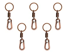  Carabiner Clip Keyring Stainless Steel Spring Keychain with Snap Hook Copper